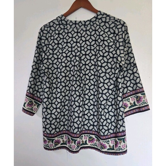 VTG Whisper Tunic Womens S Top 3/4 Sleeve Boho Floral Artsy Gypsy Eclectic Flowy - Picture 5 of 8